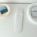 White floral lace socks with vintage mesh pattern and elegant wavy ruffle cuff - One Size / White Geometric Print