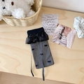 Calze nere trasparenti con cuori, pizzo e fiocco in stile dolce giapponese - Taglia unica / Cuore Nero
