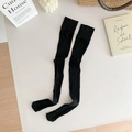 Klassische transparente schwarze Overknee-Strümpfe aus atmungsaktivem elastischem Strick - Einheitsgröße / Schwarz