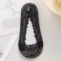 Chaussettes invisibles en dentelle noire élégante avec motif floral et silicone au talon - Taille unique / Noir