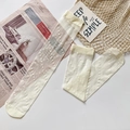 Schicke cremeweiße transparente Kniestrümpfe mit elegantem Polka-Dot-Muster-Stil - Einheitsgröße / Beige