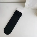 Calze nere a coste con trama a strisce verticali e confezione bianca minimalista - Taglia unica / Nero