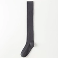 Chaussettes montantes gris foncé à rayures verticales en maille côtelée pour femmes - Taille unique / gris foncé