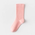 Calcetines rosas de algodón con punto fino y puños elásticos estilo minimalista - Talla única / Rosa