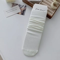 Calcetines blancos de punto acanalado con diseño drapeado estilo ballet japonés JK - Blanco