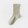 Olivgrüne Damen Socken aus weicher Baumwolle im lockeren Strickdesign für trendige Outfits - Einheitsgröße / Dunkelgrün