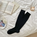 Calze lunghe nere in stile balletto giapponese con polsini elastici a coste resistenti - Nero