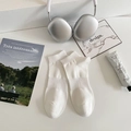 Calcetines deportivos blancos de algodón para hombre con puños de canalé y soporte - Talla única / Blanco