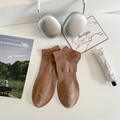 Brown low-cut cotton ankle socks with ribbed cuffs and arch support for men - One Size / Coffee
