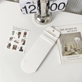 Japanese style white vertical stripe mesh crew socks with minimalist artistic props - One Size / Bleached White