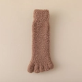Deep brown thick fuzzy five-finger socks made of warm coral fleece for winter - Dark Coffee