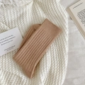 Camelfarbene Damen-Stricksocken im Vintage-Rippdesign für den Winter mit Thermostruktur - Hellkaffee