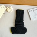 Calcetines negros de punto acanalado para mujer estilo slouch y estética JK - Talla única / Negro