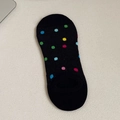 Fantasmini neri da donna con pois colorati e design in silicone antiscivolo - Punti Colorati Neri
