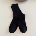 Calcetines negros clásicos de punto acanalado para mujer, estilo versátil - Talla única / Negro