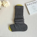 Jambières gris foncé en maille côtelée avec une texture épaisse en mélange de coton - Taille unique / Gris clair