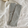 Calcetines de cinco dedos grises transpirables con rayas caladas en punto suave - Talla única / Gris