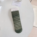 Calze a metà polpaccio verde scuro a costine verticali in misto cotone stile slouchy - Taglia unica / Verde