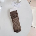Calze a metà polpaccio marrone scuro a costine da donna in cotone traspirante - Taglia unica / Marrone