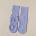 Chaussettes de yoga violettes mi-hautes avec semelle antidérapante en silicone - Violet