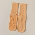 Chaussettes de yoga beiges avec picots en silicone antidérapants pour Pilates et danse - Orange