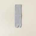 Minimalist light gray tabi socks featuring a ribbed knit texture and two-toe design - Gray