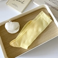 Breathable yellow ribbed crew socks for women featuring thin vertical stripes and mesh design - One Size / Yellow