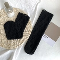 Elegante schwarze Wadenstrümpfe mit strukturierter floraler Spitze im Lifestyle-Flachbild - Einheitsgröße / Schwarz