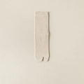 Minimalist beige Tabi socks with vertical ribbed texture and a two-toe split design - Khaki