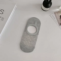 Chaussettes invisibles grises à rayures verticales avec silicone antidérapant pour femme - Taille unique / Gris clair