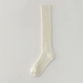 Calze lunghe giapponesi bianco crema in maglia a coste con texture morbide verticali - Taglia unica / Bianco Sporco