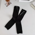 Scaldamuscoli neri a maglia con fiocco di nastro e perla a cuore ballet - Taglia unica / Nero