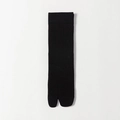 Schwarze Tabi-Socken für Herren mit Rippenstruktur, ideal für Zehentrenner-Sandalen - Schwarz