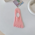 Pink five-finger invisible socks made of breathable knit with anti-slip silicone - Pink