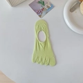 Light grass green five-finger liner socks with low-cut design for shallow shoes - Fruit Green