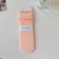 Sweet apricot ribbed knit crew socks with delicate ruffled edges for women - One Size / Light Orange