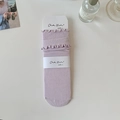 Lavender purple ruffle trim crew socks with vertical ribbed texture for women - One Size / Light Purple