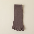 Dark coffee five-toe yoga socks with non-slip grip and ribbed cuffs for pilates - One Size / Dark Purple