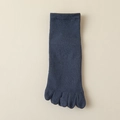 Dark blue mid-calf five-finger yoga socks with ribbed cuffs for pilates and fitness - One Size / Navy Blue