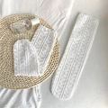 White lace mesh slouch socks with delicate openwork pattern for a vintage aesthetic - One Size / White