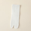 Minimalist white cotton tabi socks for women featuring a two-toe split design - Pure White