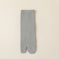Minimalist grey Tabi flip-flop socks for women featuring ribbed cotton and split-toe design - Gray