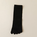 Women's minimalist black mid-calf five-finger socks with soft ribbed cuffs in knit - One Size / Black