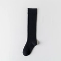 Chaussettes montantes noires avec revers élastiques côtelés pour une coupe ajustée - Noir