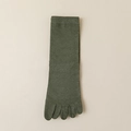 Women's dark green mid-calf five-toe socks in breathable knitted cotton blend - One Size / Army Green
