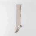 Knee-high socks in cream white fine knit fabric with minimalist Japanese preppy style - One Size / Off-white