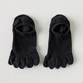 Minimalistische schwarze Fünf-Finger-Socken für Herren mit atmungsaktivem Zehendesign - Schwarz