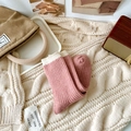 Calze al polpaccio in lana rosa e beige con trama a maglia a coste per l'inverno freddo - Taglia unica / Rosa
