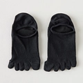 Women's minimalist black five-finger invisible socks with breathable cotton knit fabric - One Size / Black