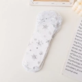 Transparante witte mesh sokken met zilveren sneeuwvlokken en sterren voor de winter - Wit